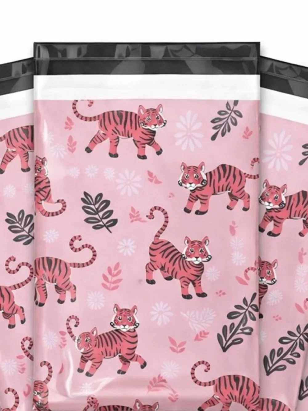 25 Piece Tiger Polymailer 10x13 Pink Jungle Shipping Bags Boutique Packaging 🐅💕